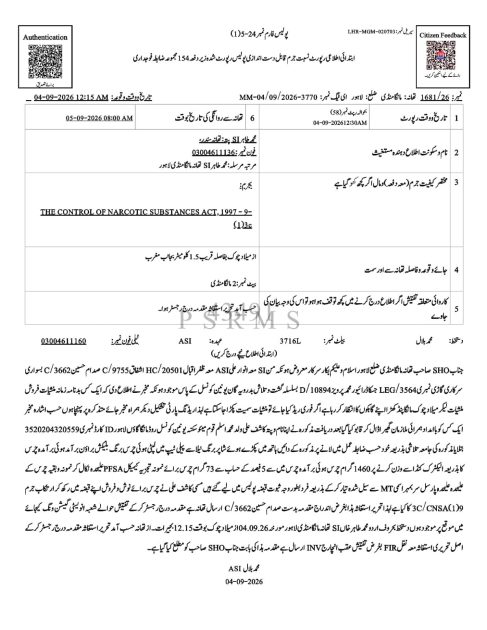 مانگا منڈی پولیس